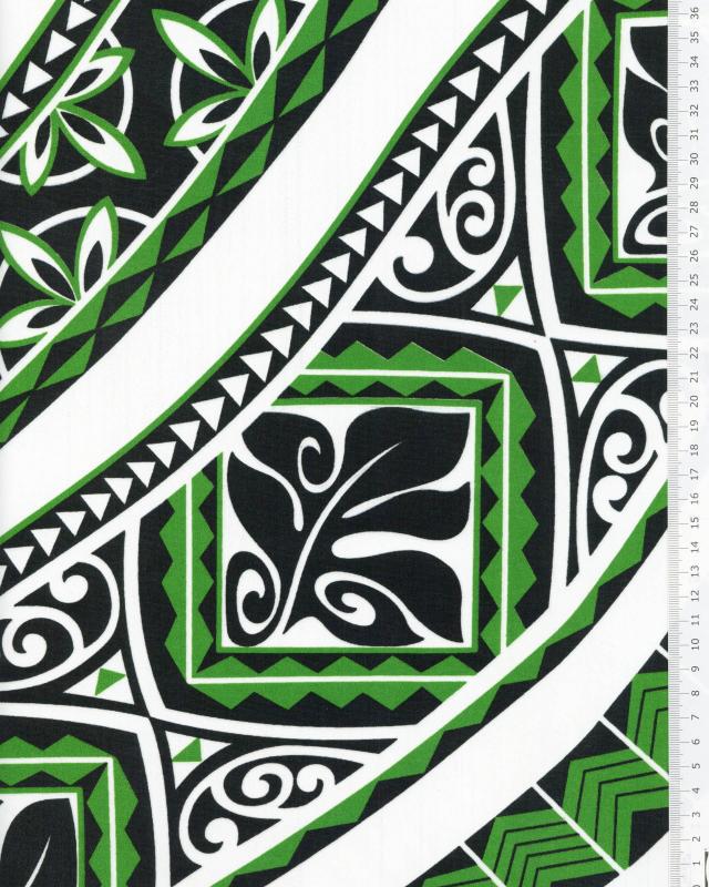 Polynesian fabric PITI Green - Tissushop